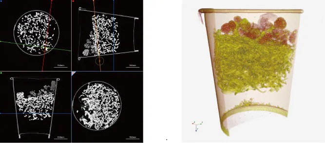 Qualitätskontrolle von der Befüllung eines Fertiggerichtes 