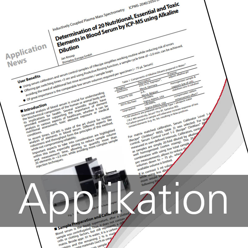 Analyse von Blutserum ICPMS