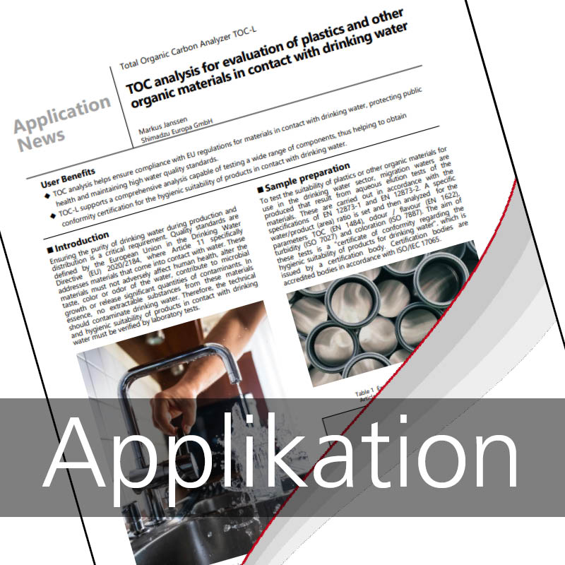 Kunststoffe und andere organische Materialien in Kontakt mit Trinkwasser TOC Total Organic Carbon Analysis
