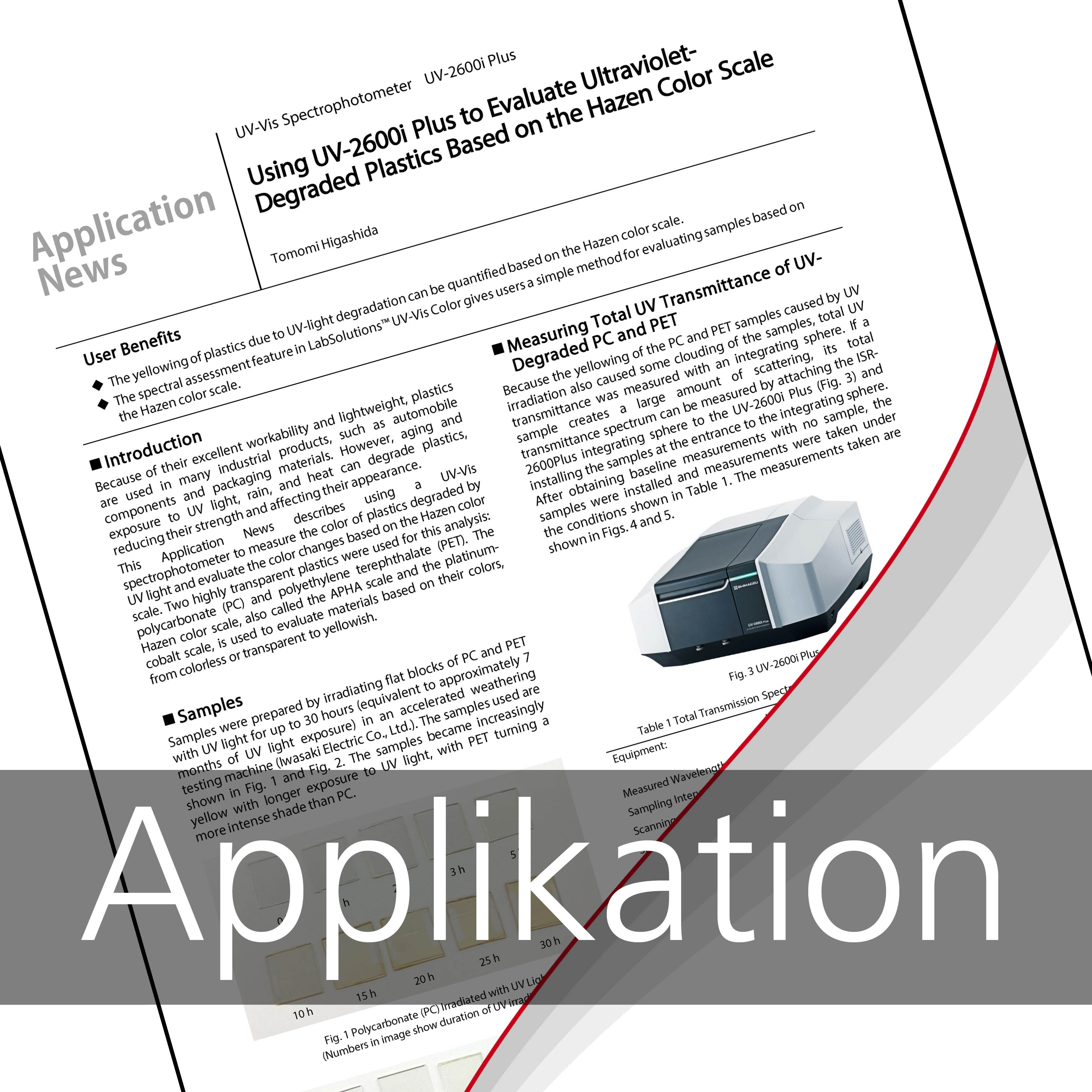 Applikation Hazen Skala UV 2600i Plus