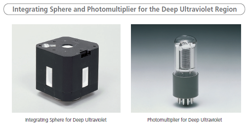 Ulbrichtkugel und Photomultiplier für den tief ultravioletten Bereich
