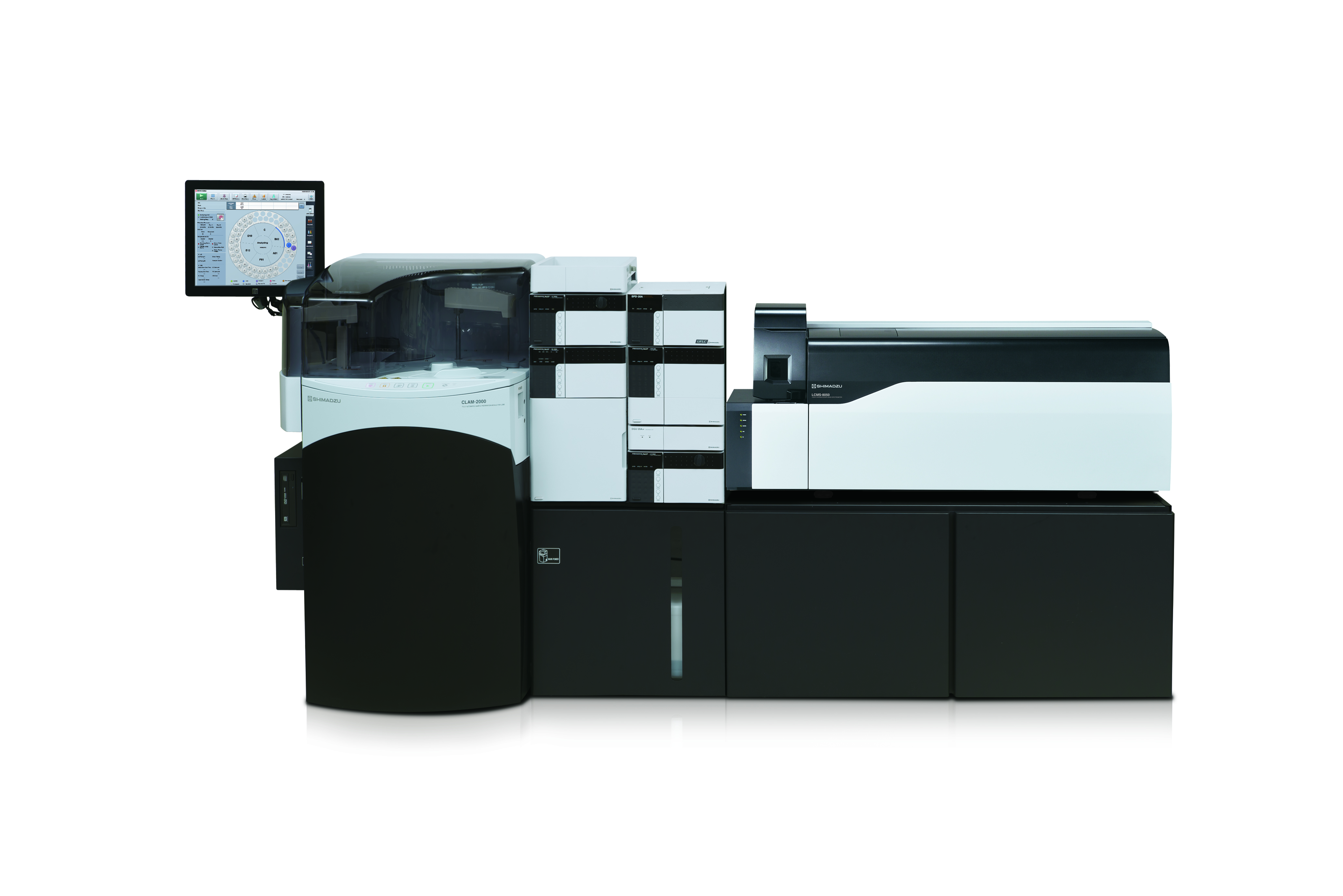 Figure 1: CLAM-2000 Fully Automated Sample Preparation Module for LCMS and LCMS-8050 Ultra Fast Liquid Chromatograph Mass Spectrometer